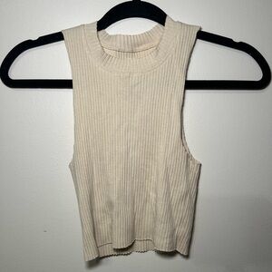 Aerie Ribbed Cream Tank